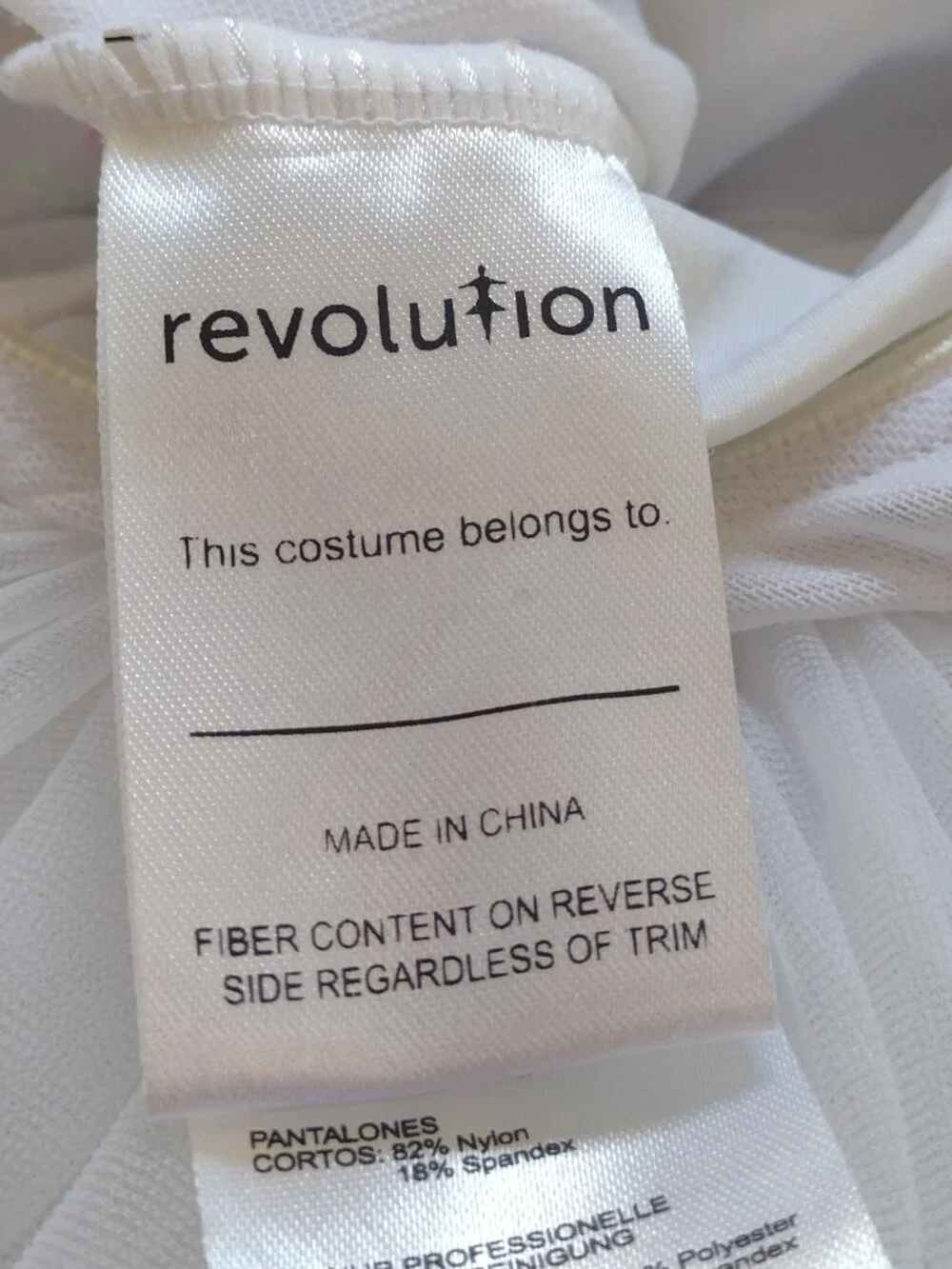 Revolution Dance Costume Girls XSC White CC20310